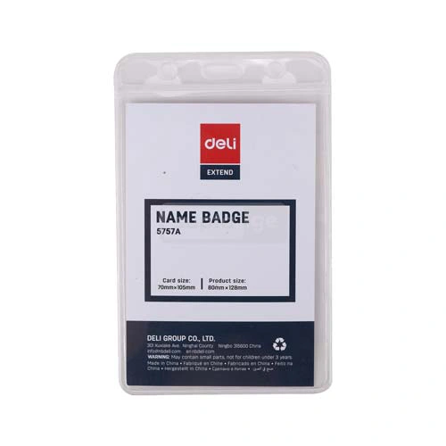 DELI Name Badge Vertical 68*95mm 1*10pcs No.5757A
